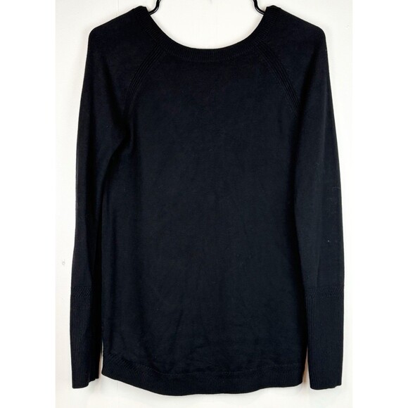 Lululemon Unity Open Back Sweater Black Long Sleeve, Size 6 - Picture 3 of 8